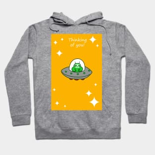 "Thinking of You" Alien UFO Sloth Hoodie
